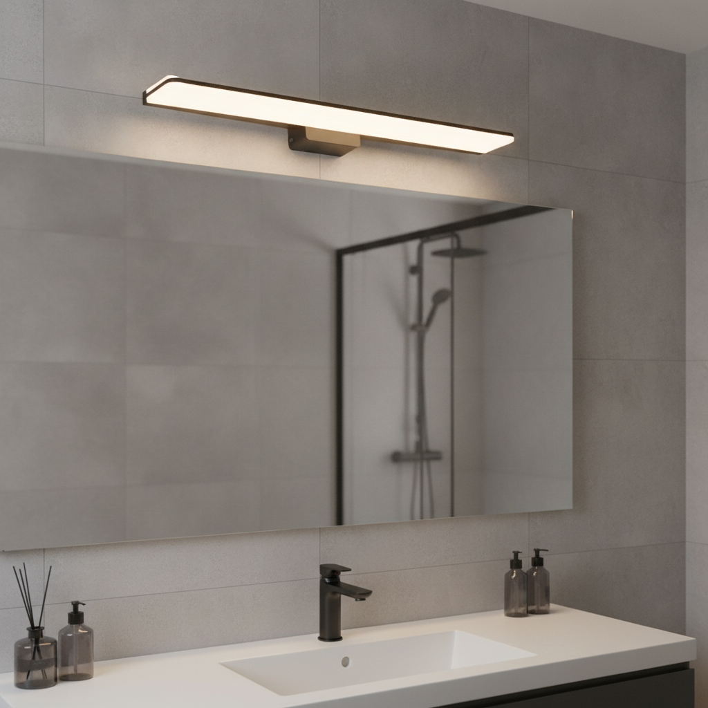 Plastic Black Wall Light 600mm for Bathroom Use