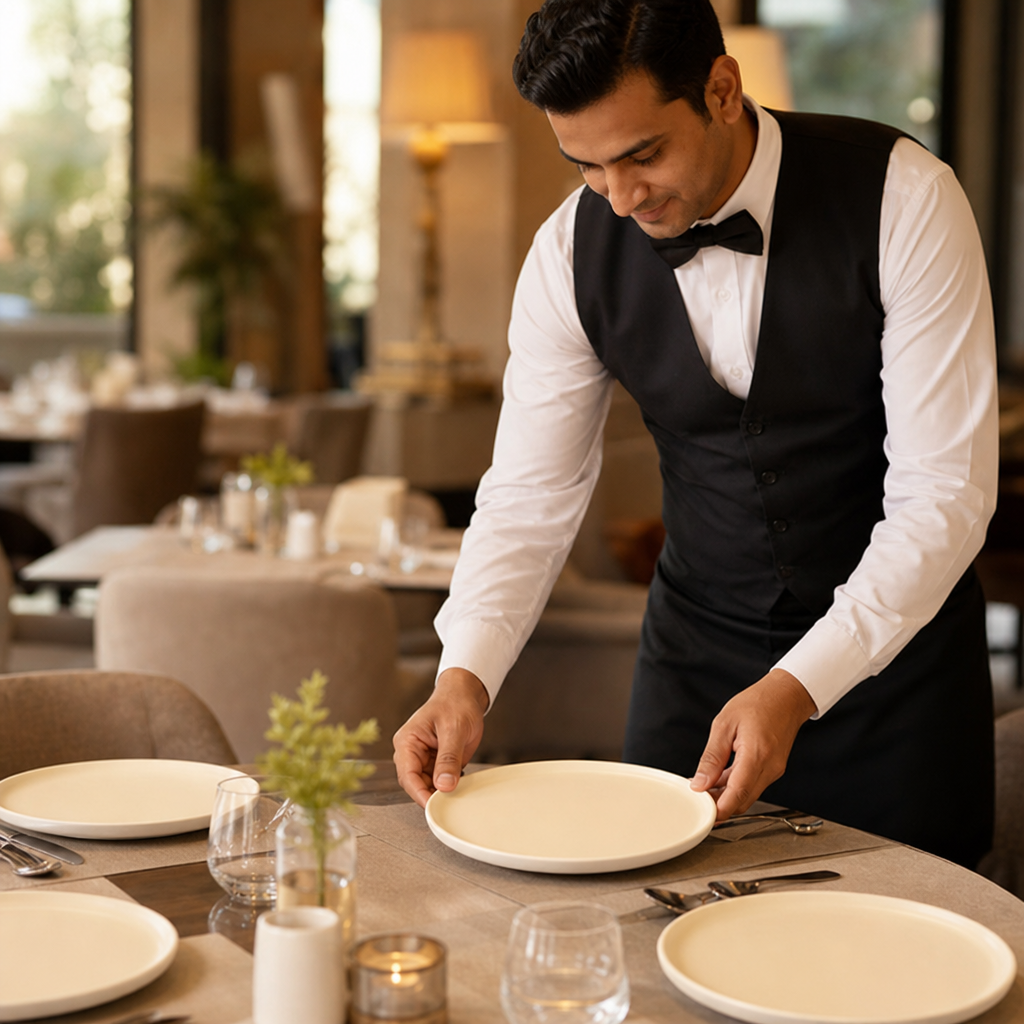 Vanilla Plates 265mm Vitrified Porcelain for Dining Rooms (Pack of 6)