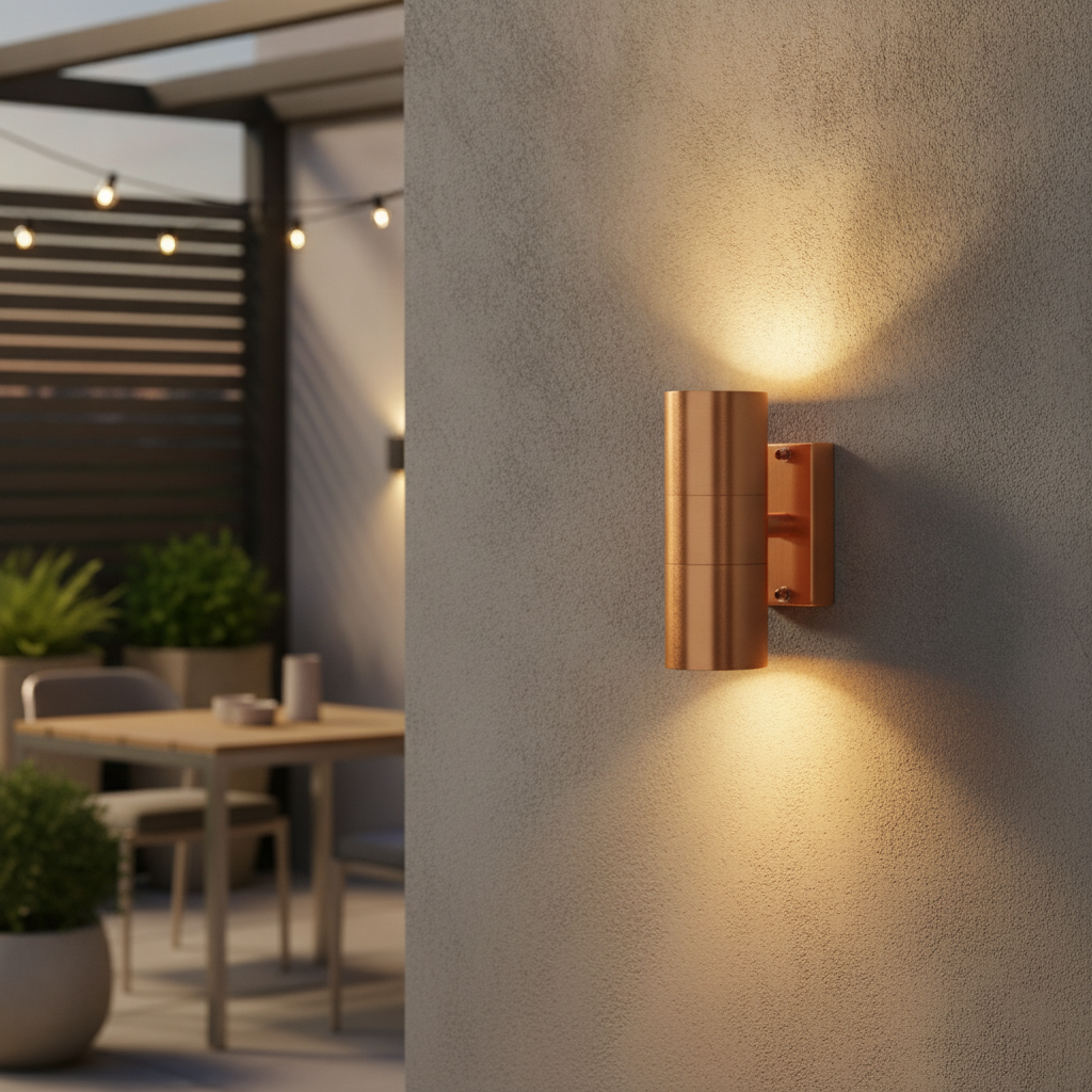 Copper Outdoor Wall Light for Patios & Doorways