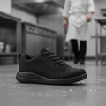 Waterproof Black Textile Trainers for Long Hours on Feet