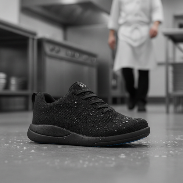Waterproof Black Textile Trainers, Textile