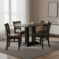 Rubber Wood Dining Table with 4 Chairs 750mm for Home Dining