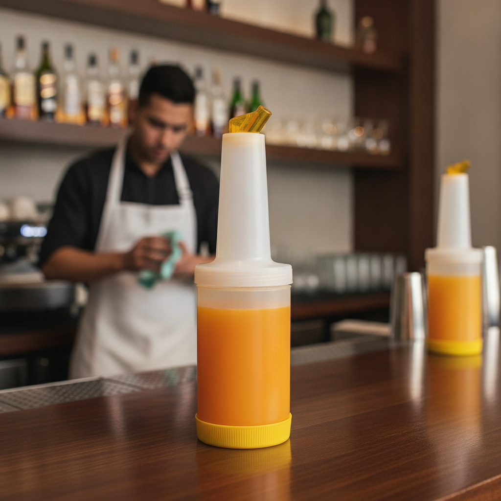 Smooth Plastic Juice Pourer 1L for Bars & Cafés