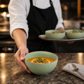 Soup Bowls 470ml Green Vitrified Ceramic for Dining (Pack of 12)