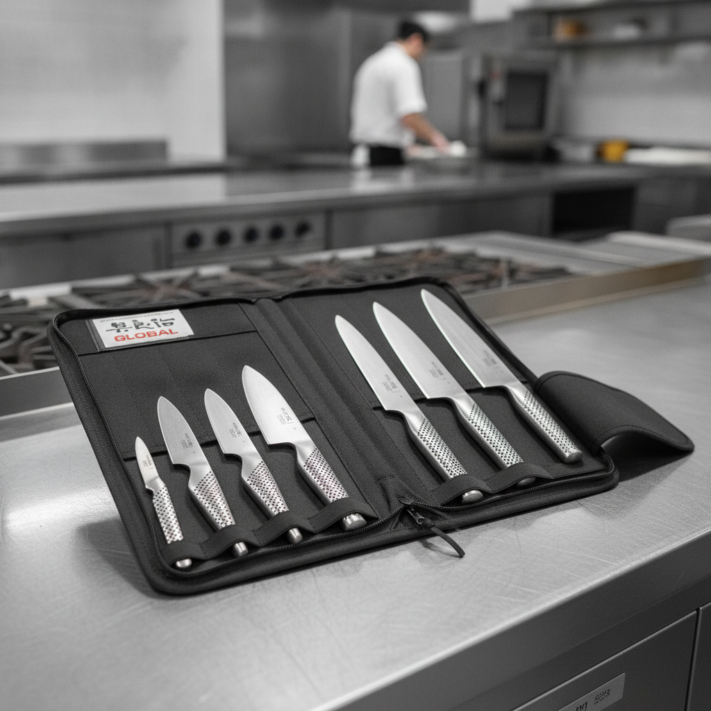 Molybdenum-Vanadium Stainless Steel 7-Piece Knife Set for Professional Chefs
