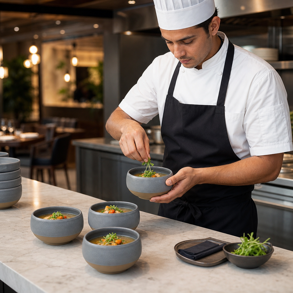 Deep Bowls 256ml Grey Vitrified Ceramic for Dining (Pack of 12)