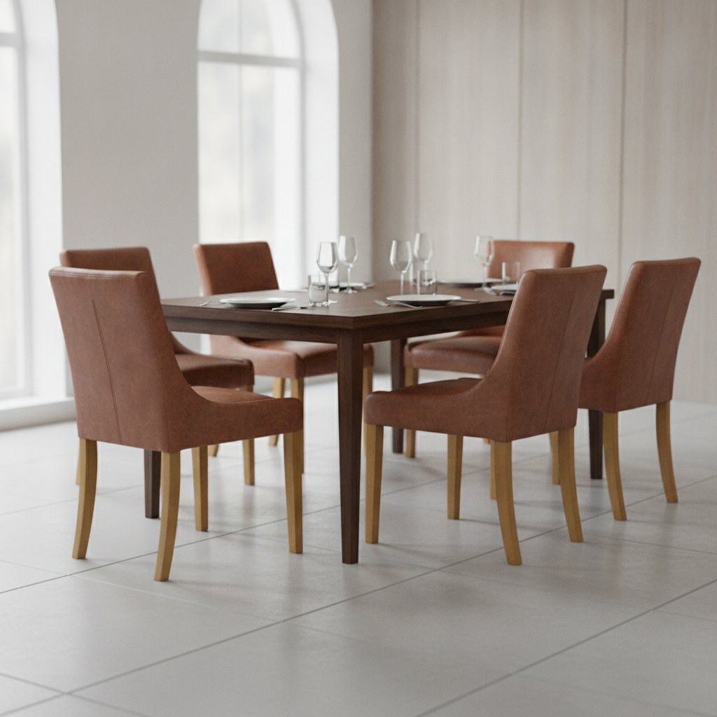 Rubber Wood Bath Dining Chair 870x460mm for Restaurants & Cafés (Pack of 6)