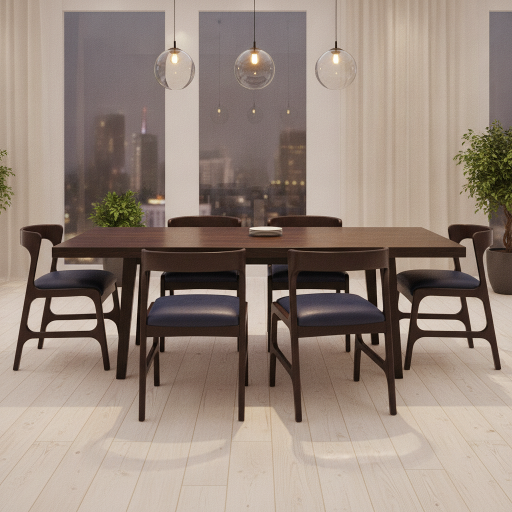 Rubber Wood Dining Chairs in Brown 760x480mm for Elegant Seating (Pack of 6)