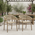 Aluminium Natural Rope Twist Wicker Chairs 750mm for Indoor & Outdoor Use (Pack of 2)