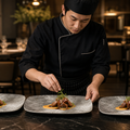Rectangular Plates Black Porcelain 5.53kg for Elegant Dining (Pack of 6)