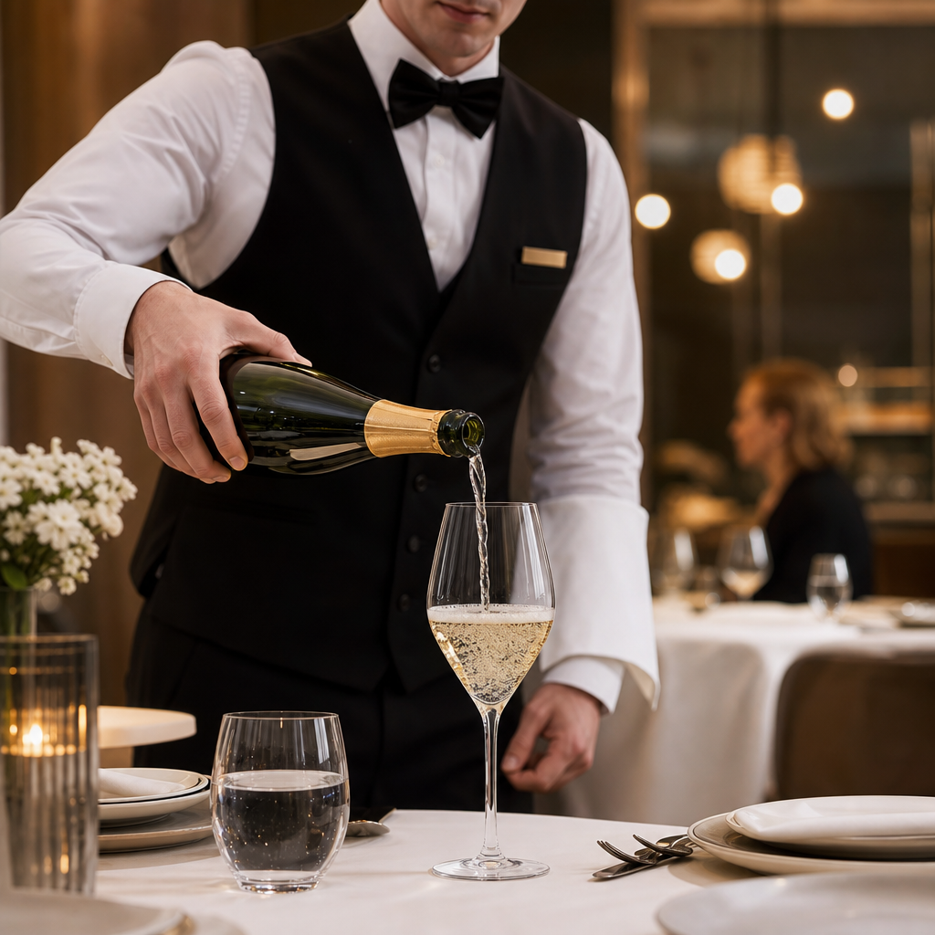 Clear Glass Sparkling Wine Glasses 340ml for Hospitality Service (Pack of 6)
