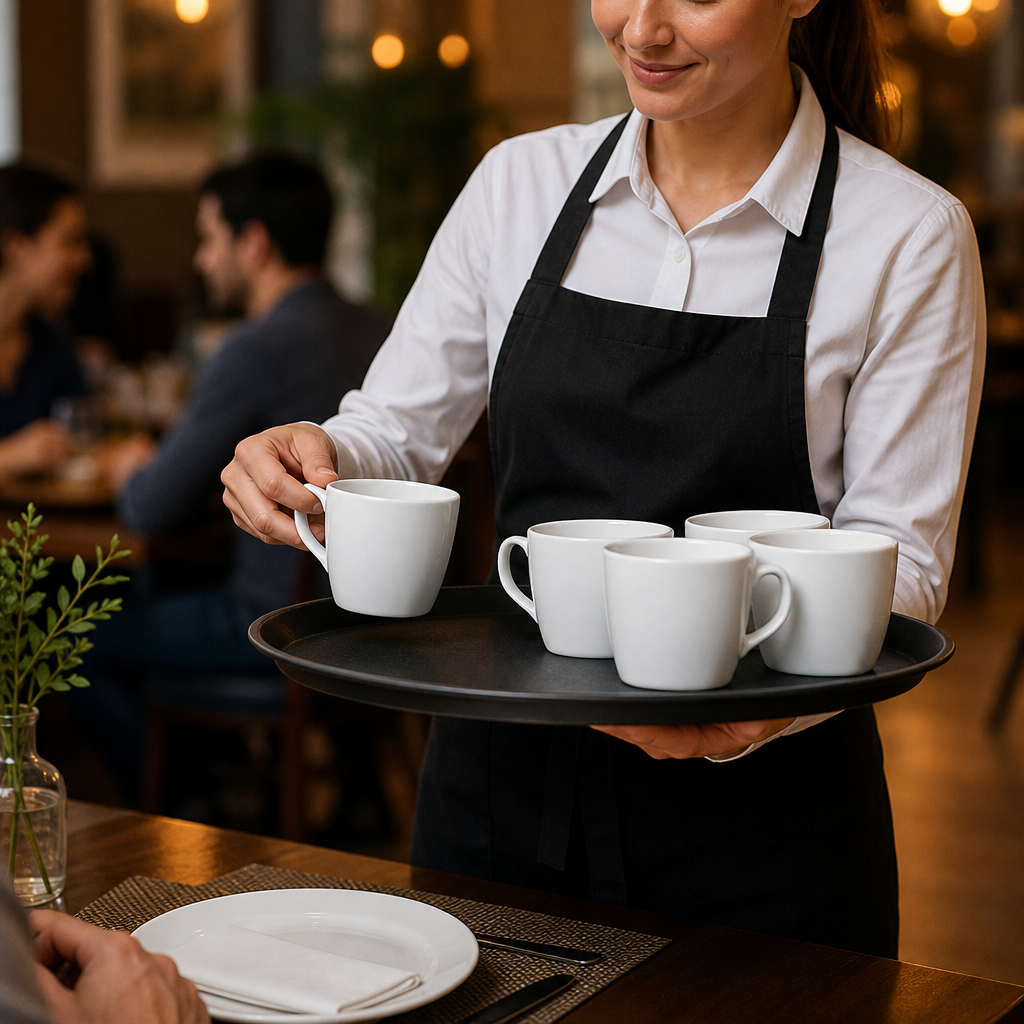 Rounded Square Cups 240ml Porcelain for Hospitality Use (Pack of 12)