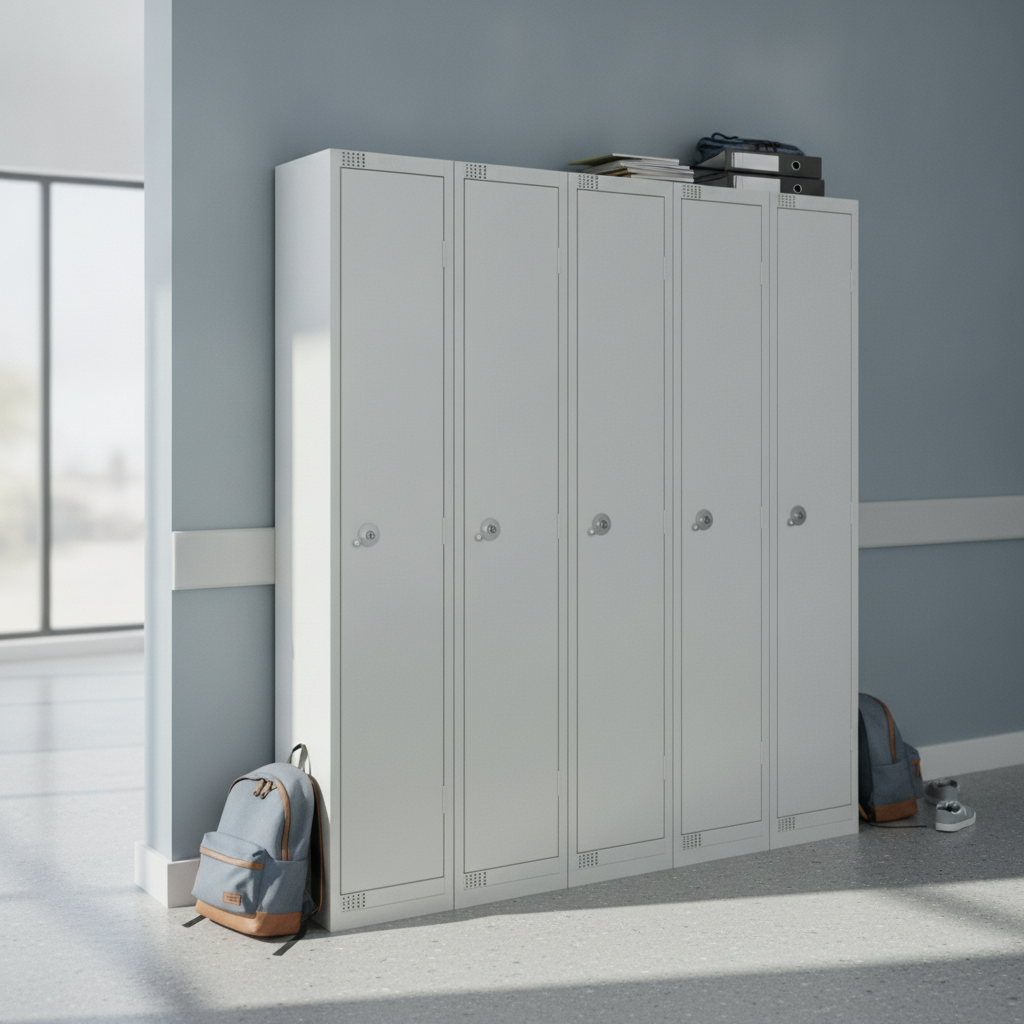 Powder Coated Steel Single Door Locker 450mm Deep for Schools & Workplaces