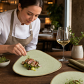 Plates 229mm Green Vitrified Ceramic for Hospitality Use (Pack of 12)