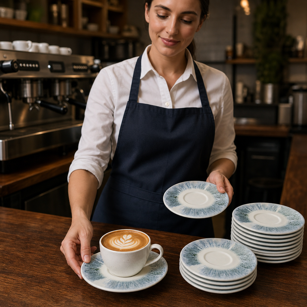 Cappuccino Saucers 156mm Vitrified Ceramic for Everyday Use (Pack of 12)