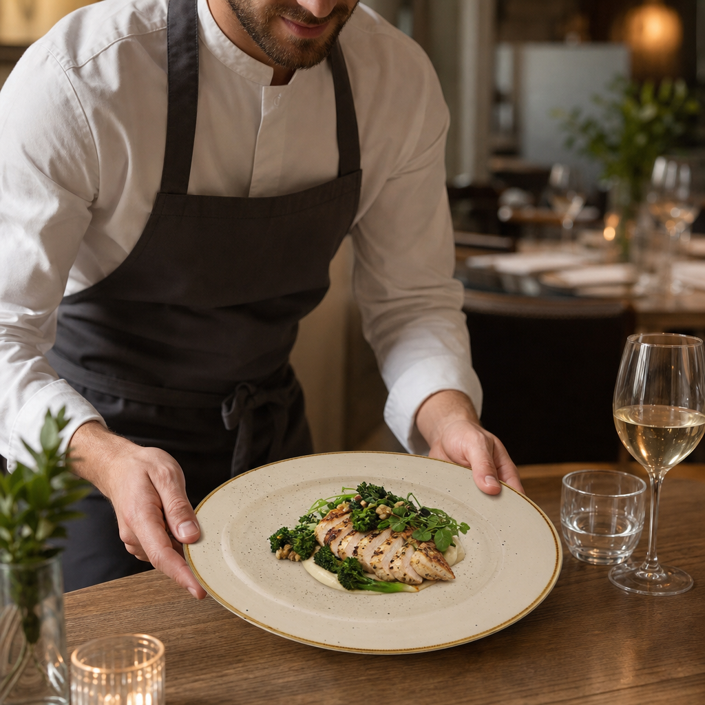 Rimmed Plates 261mm Cream Vitrified Ceramic for Restaurants (Pack of 12)