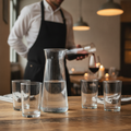 Recycled Glass Conical Carafes 1L for Serving Water & Wine (Pack of 6)