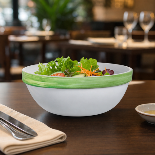 Bowls Coloured Rim 132mm Glass for Healthcare Settings (Pack of 36)