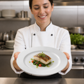 Wide Rimmed Porcelain Plates 250mm for Commercial Catering