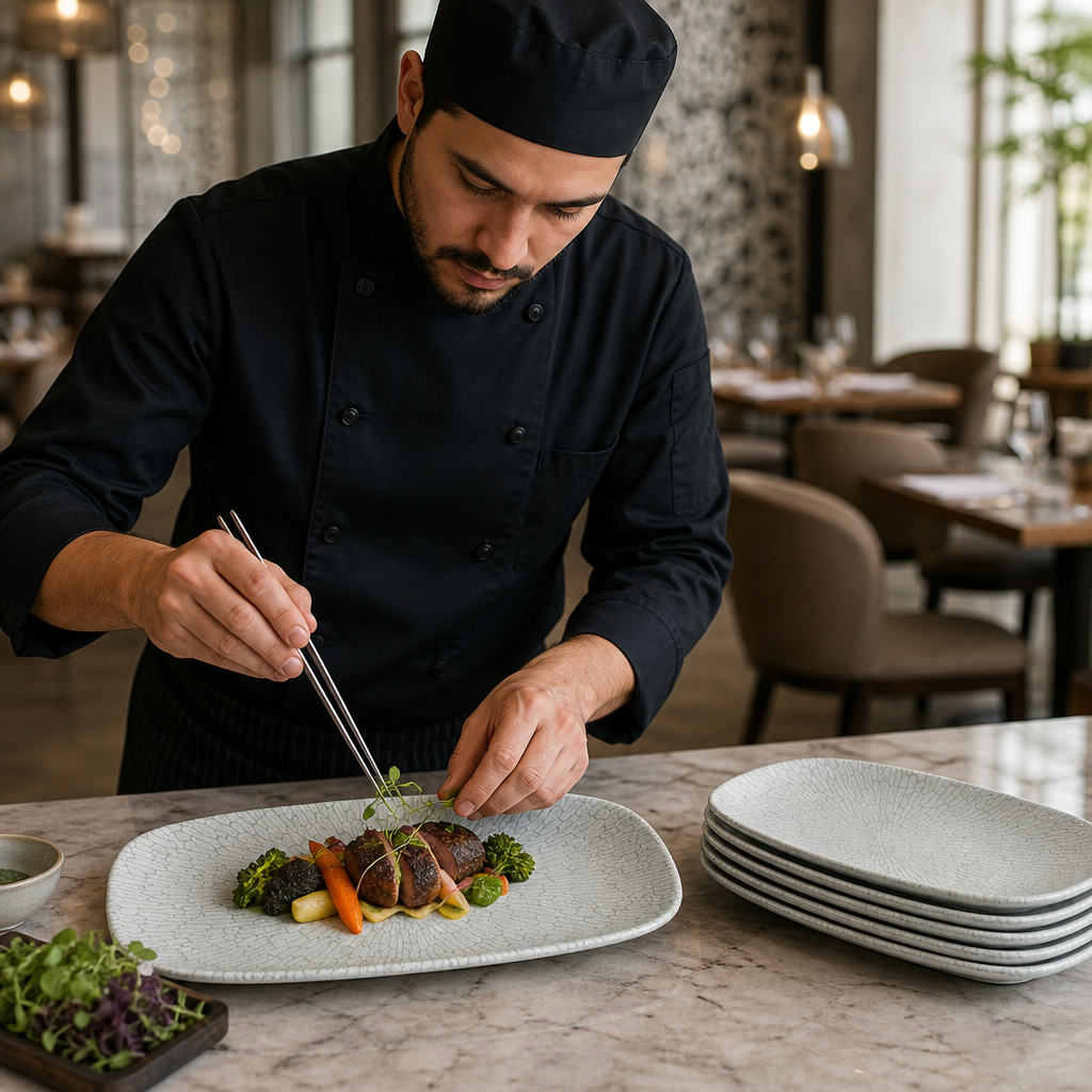 Oblong Plates 298x153mm Grey Vitrified Ceramic for Restaurants (Pack of 12)