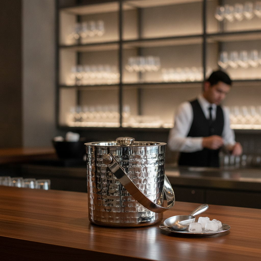 Stainless Steel Double Wall Ice Bucket 1550ml for Bars & Restaurants