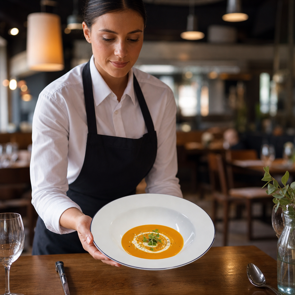 Porcelain Rimmed Soup Bowls 495ml for Catering Environments