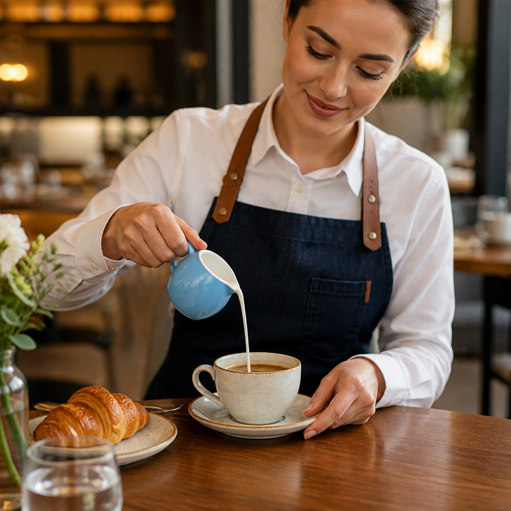 Blue Stoneware Milk Jugs 70ml for Caf·Service (Pack of 6)
