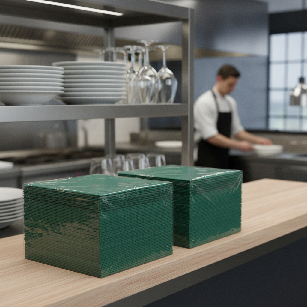 Paper Dark Green Dinner Napkins 40x40cm for Cafés & Restaurants (Pack of 2000)