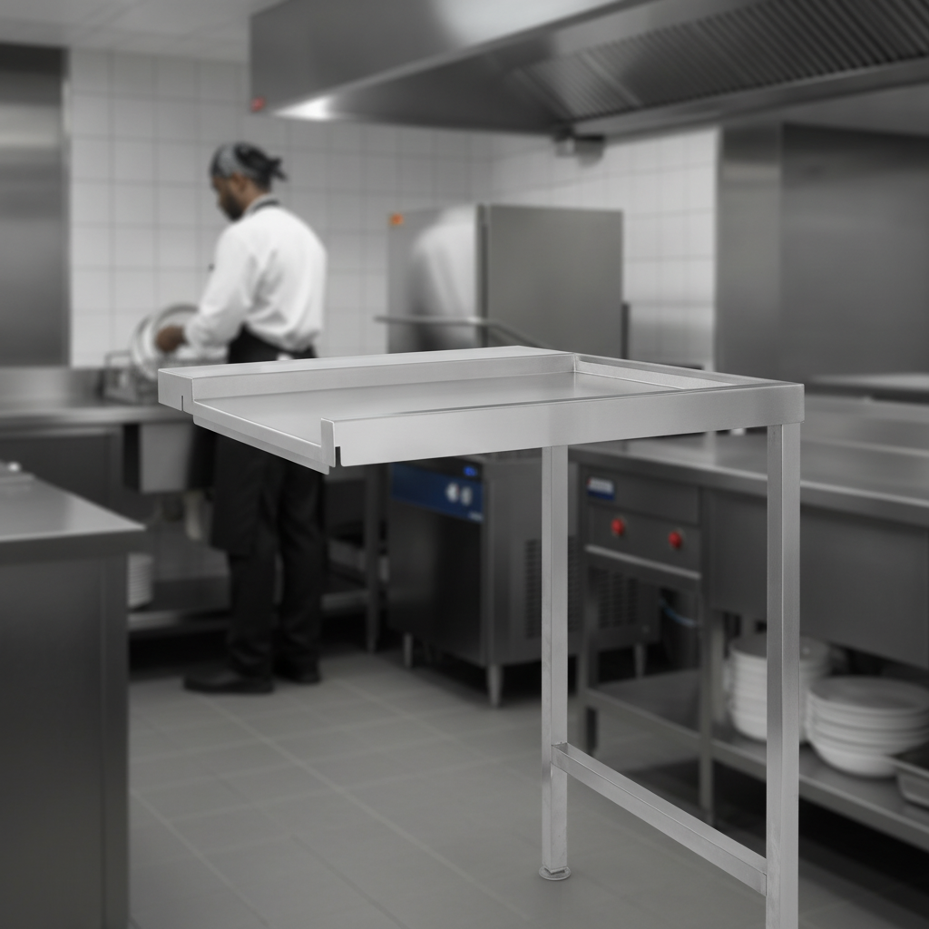 Stainless Steel Pass Through Dishwasher Table 1100mm for Efficient Kitchen Use