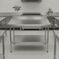 304 Stainless Steel Wall Table with Upstand 650mm for Commercial Kitchens