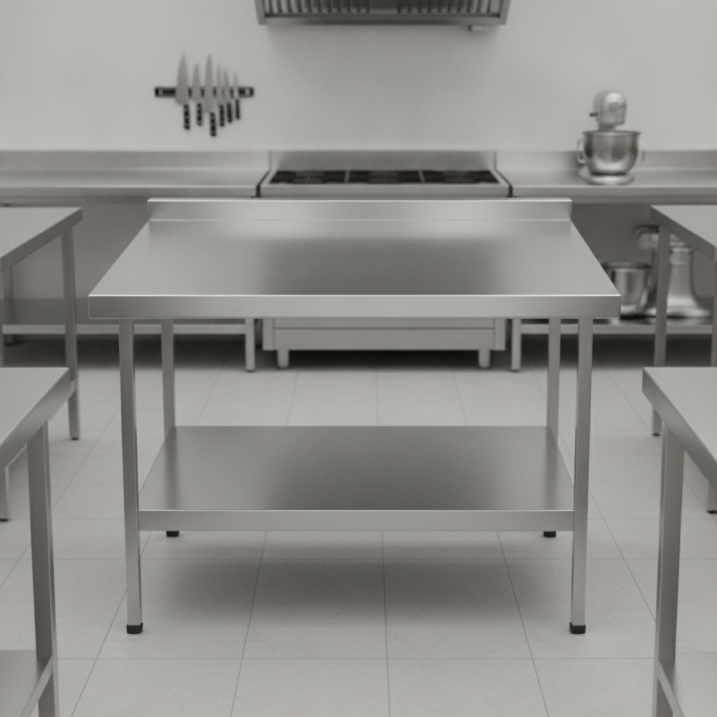 304 Stainless Steel Wall Table with Upstand 650mm for Commercial Kitchens