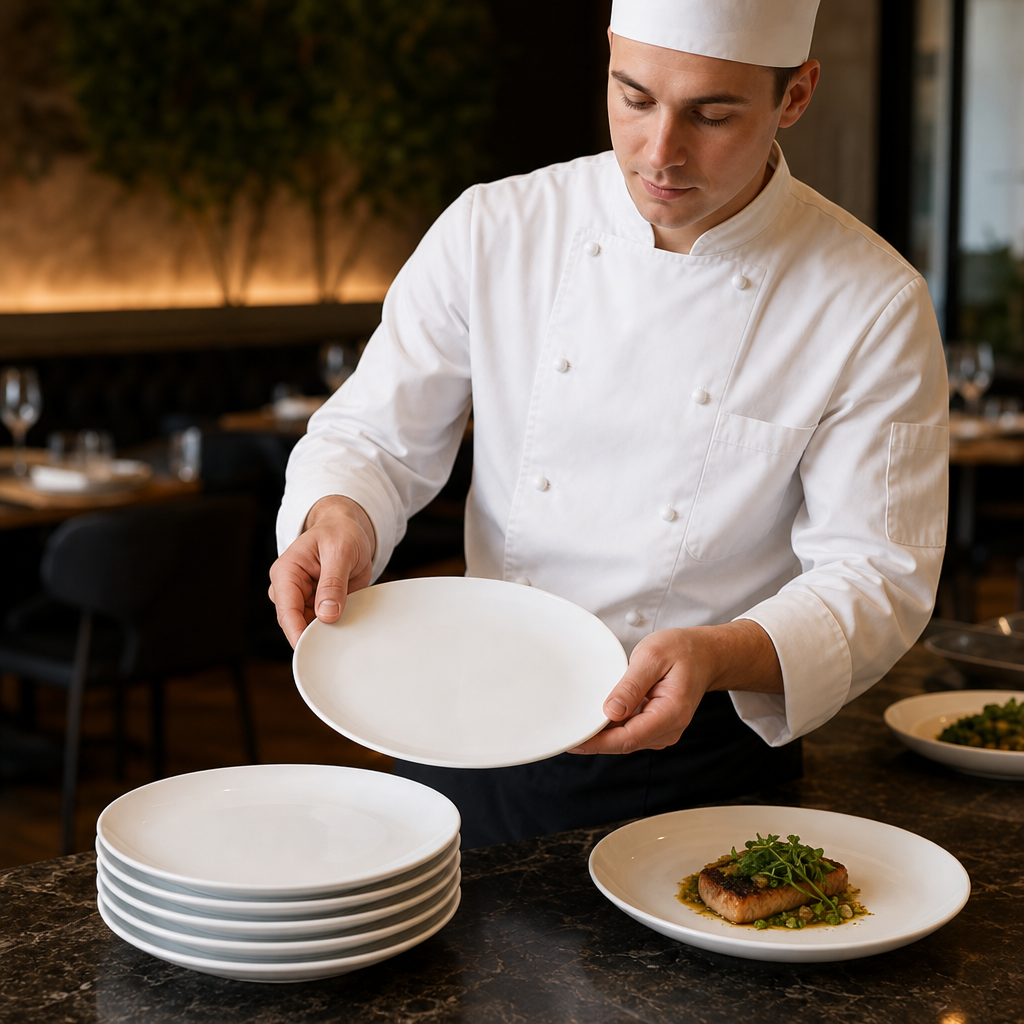 Coupe Plates 205mm Porcelain for Professional Catering (Pack of 6)