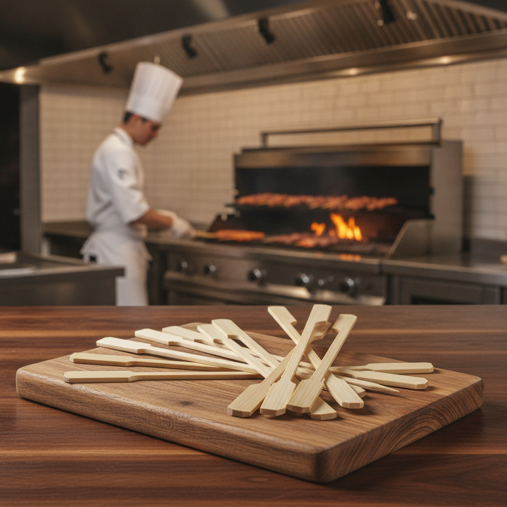 Bamboo Paddle Skewers 180mm for Barbecues & Buffets (Pack of 100)