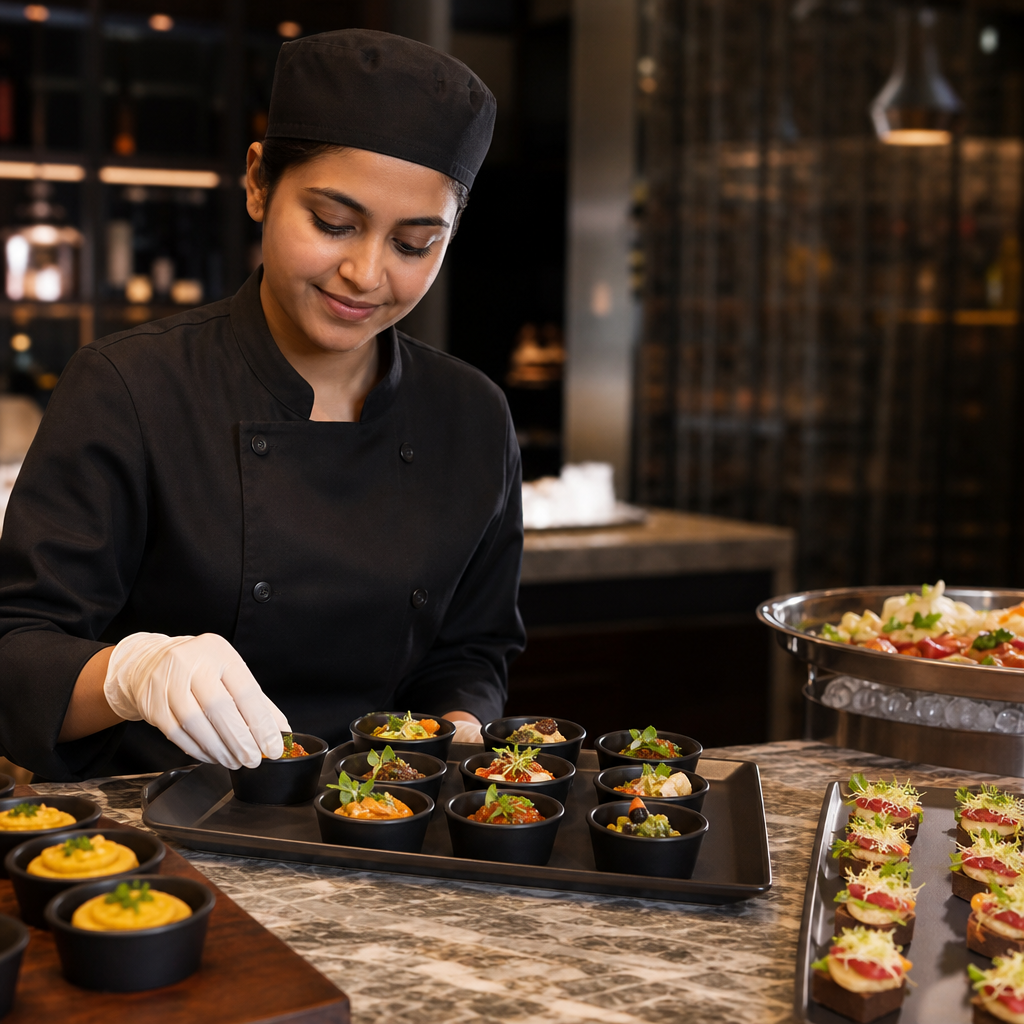 Round Ramekins 42ml Black Melamine for Buffet Presentations (Pack of 24)