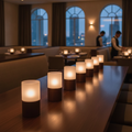 Wood Base Table Lamp 70x60mm for Restaurants & Events (Pack of 12)