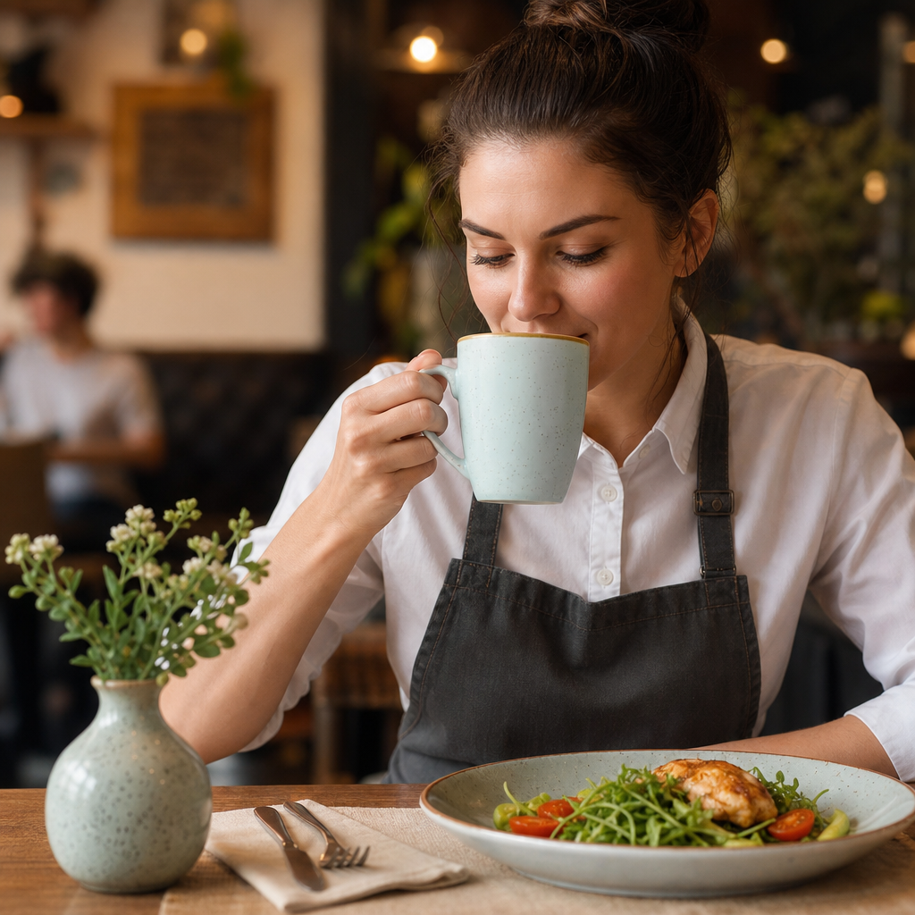 Mugs 340ml Duck Egg Blue Vitrified Ceramic for Cafés (Pack of 12)