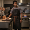 Denim Wide Bib Apron Black for Kitchen & Service