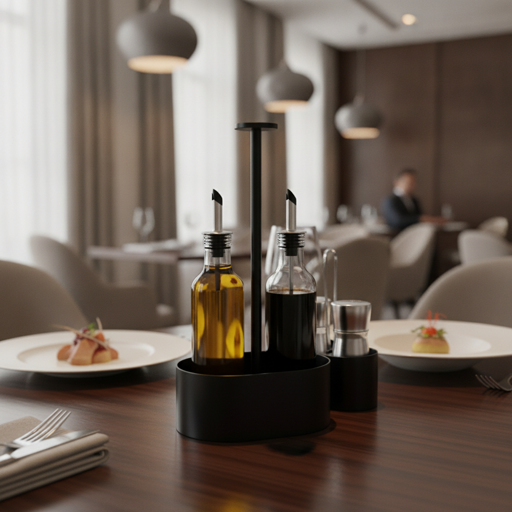 Stainless Steel Cruet Black 300mm for Organised Table Presentation