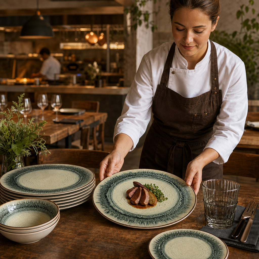 Vitrified Coupe Plates 288mm China for Rustic Table Settings (Pack of 12)