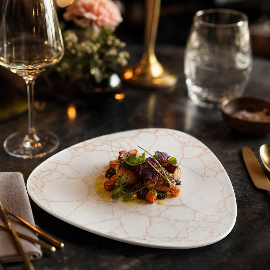 Plates Coral Porcelain for Elegant Food Presentation (Pack of 12)