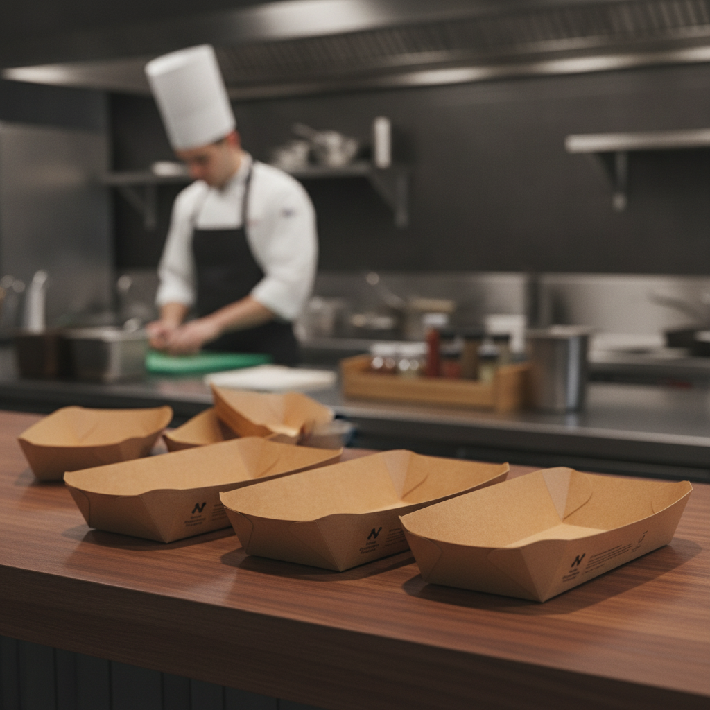 Paperboard Rectangular Trays 8"x5" for Takeaway Use (Pack of 400)