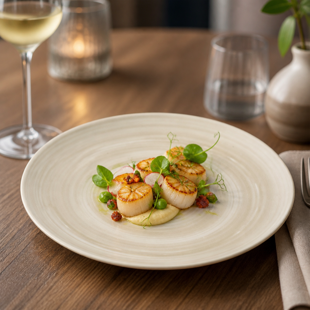 Coupe Plates 220mm Natural Vitrified Ceramic for Professional Plating (Pack of 12)