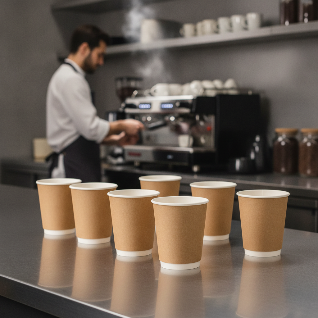 Cardboard Double Wall Coffee Cups 225ml for Takeaway Services (Pack of 500)