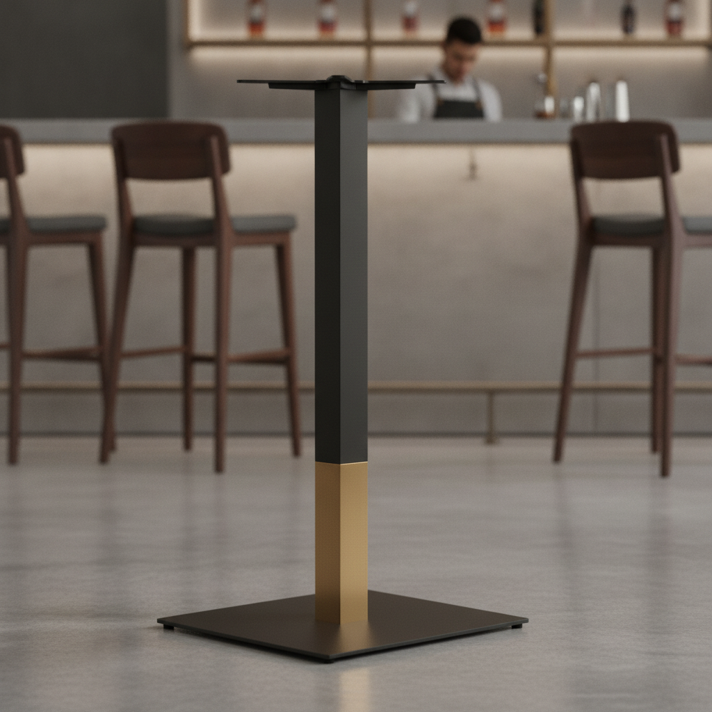 Steel Rectangular Bar Height Table Base 1080mm for Indoor Use