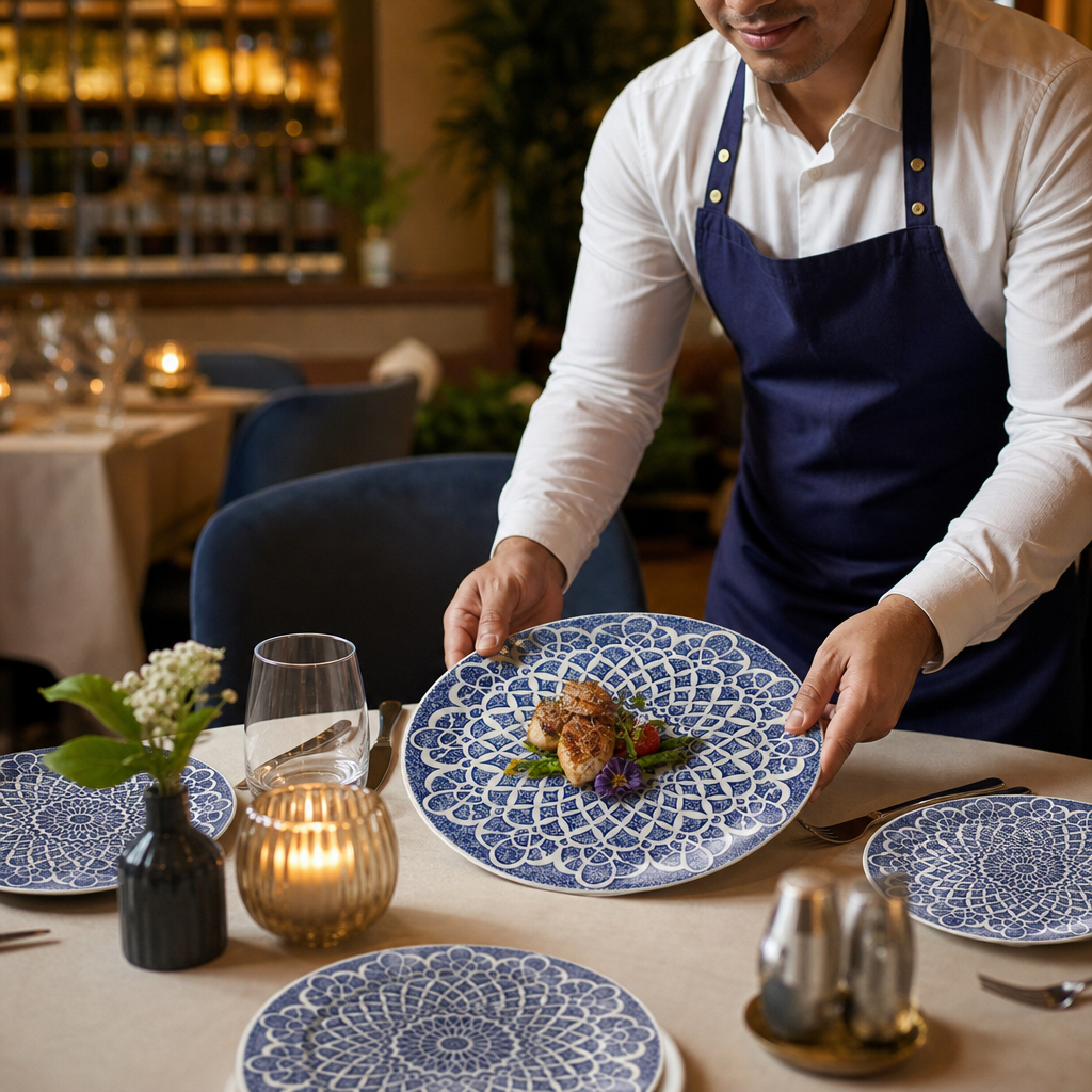 Coupe Plates Nomad 255mm Blue Porcelain for Dining Experiences (Pack of 12)