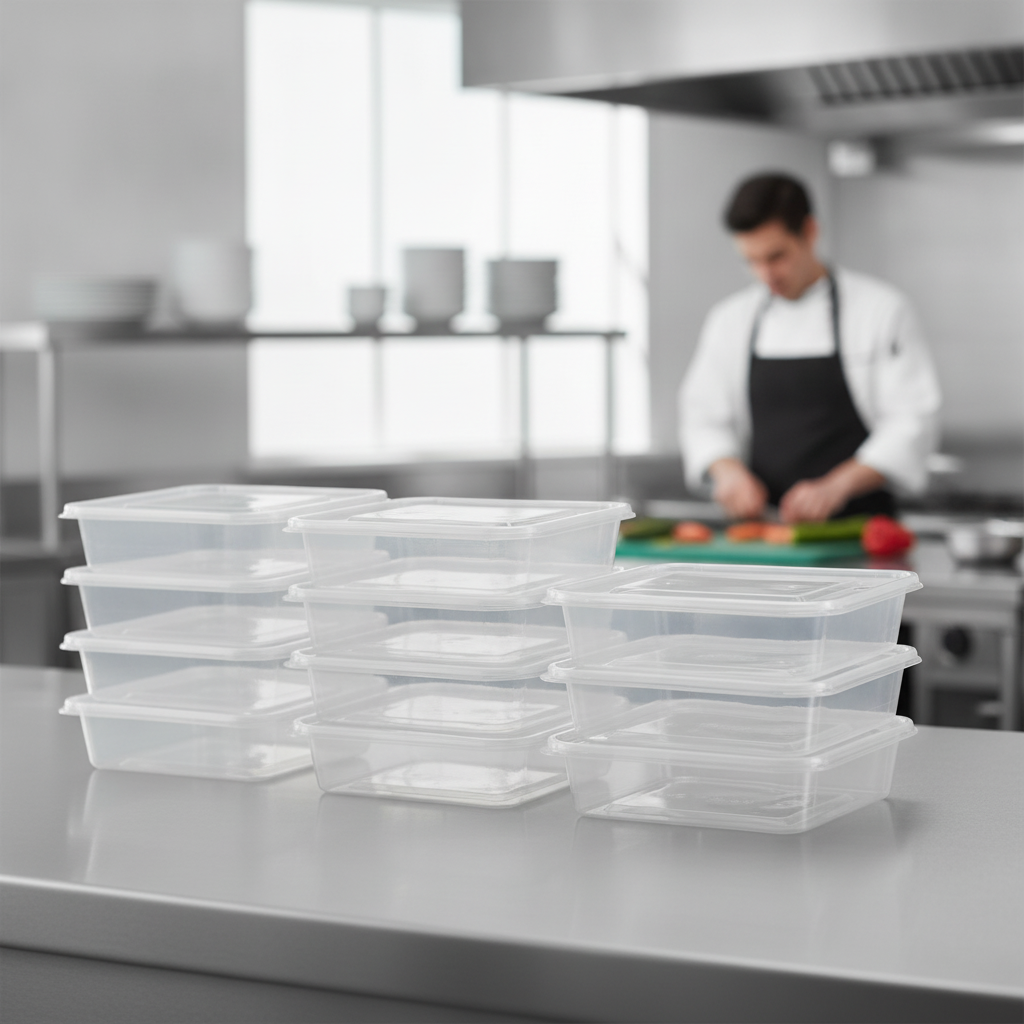 Polypropylene Microwavable Containers 500ml for Takeaway Services (Pack of 250)