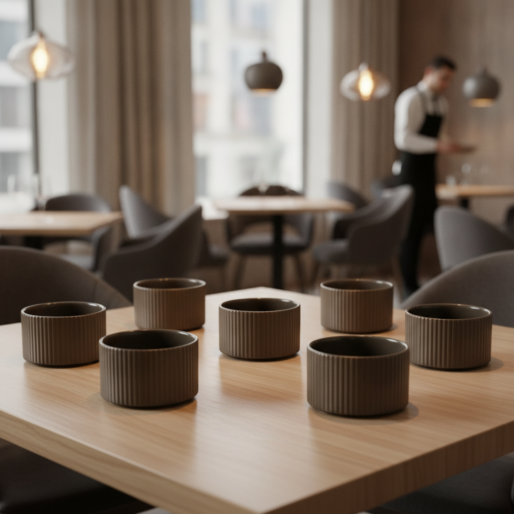 Porcelain Brown Bowl 200ml for Catering & Hospitality (Pack of 6)