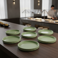 Porcelain Sage Green Plates 160mm for Buffet Displays (Pack of 6)