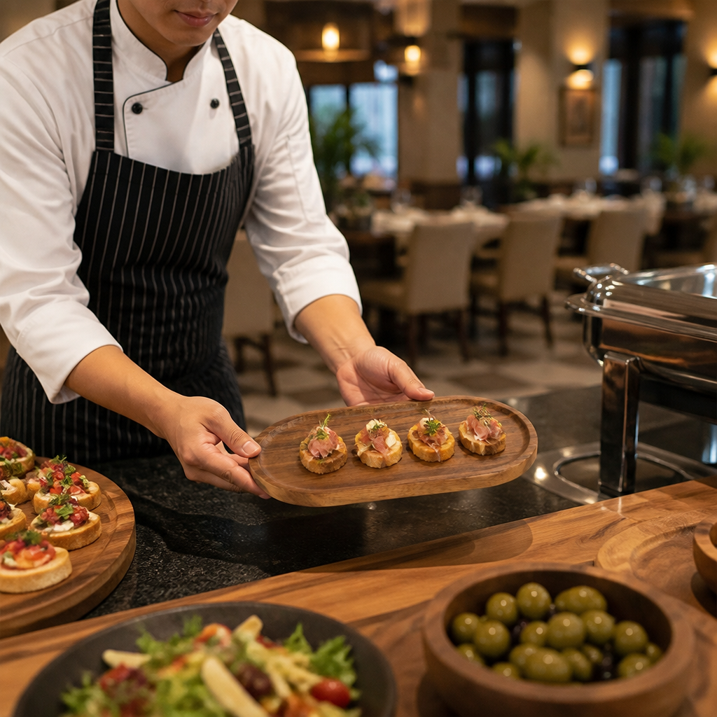 Wood Serving Board 285x155mm for Buffet Stations