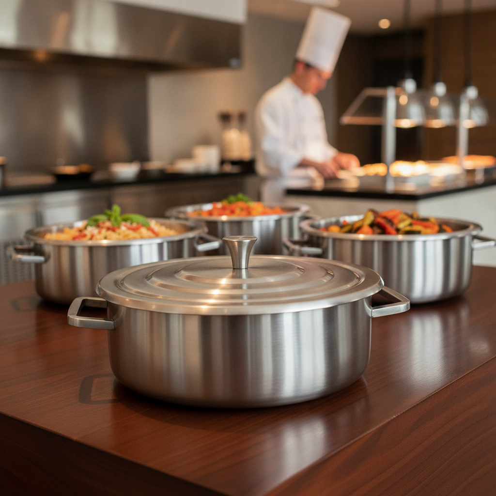 Brushed Stainless Steel Round Chafer 3.8L for Buffets